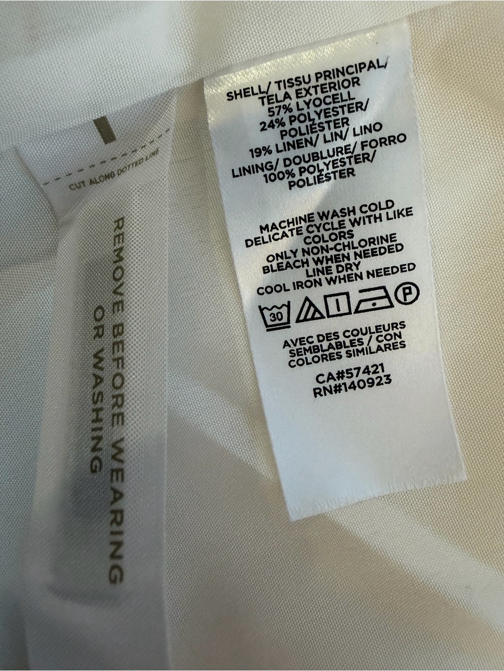 NEW LOFT Linen Blend Peak Notched Lapel Single-Button Blazer Ecru/Ivory Size 8 - Picture 10 of 11